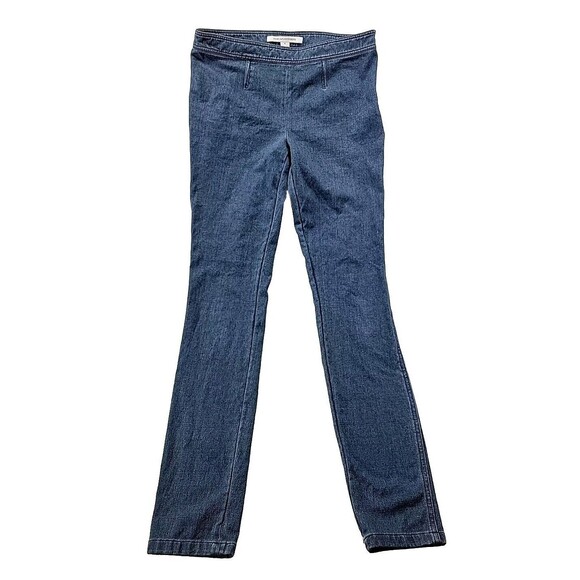 Diane Von Furstenberg Skinny Jean Lightweight Denim Stretch Women's 8 Side Zip - Picture 1 of 13